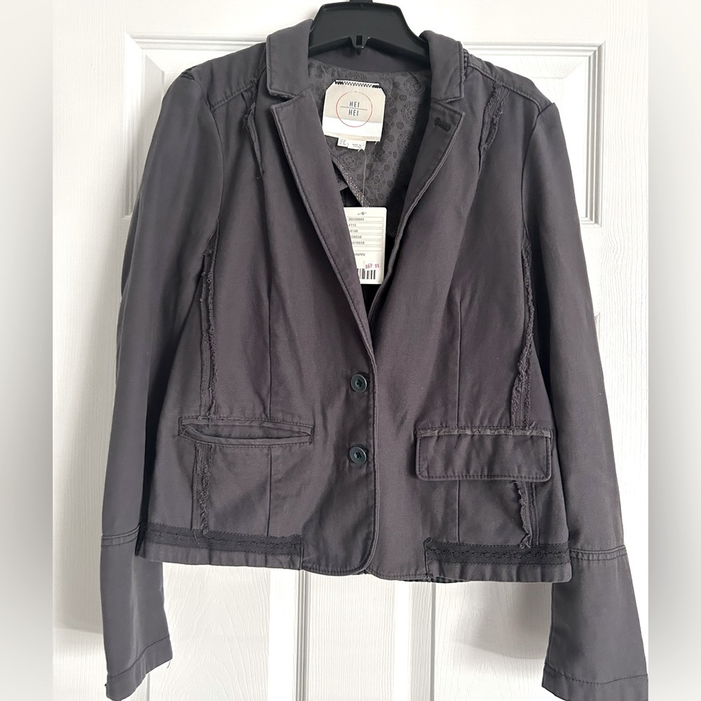 Anthropologie blazer w/ houndstooth back detail